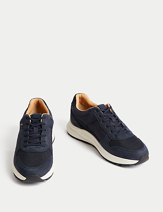 Suede Lace Up Trainers with Freshfeet&trade;