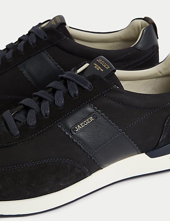 Leather Lace Up Trainers