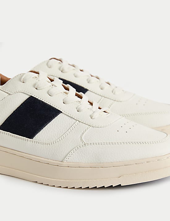 Lace Up Retro Court Trainers