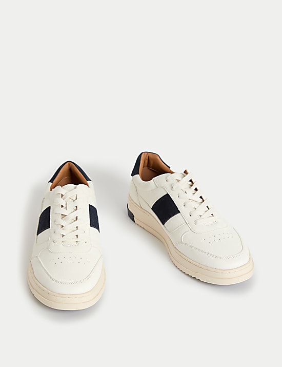 Lace Up Retro Court Trainers