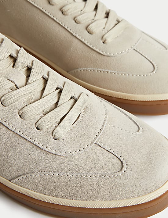 Suede Lace-Up Trainers