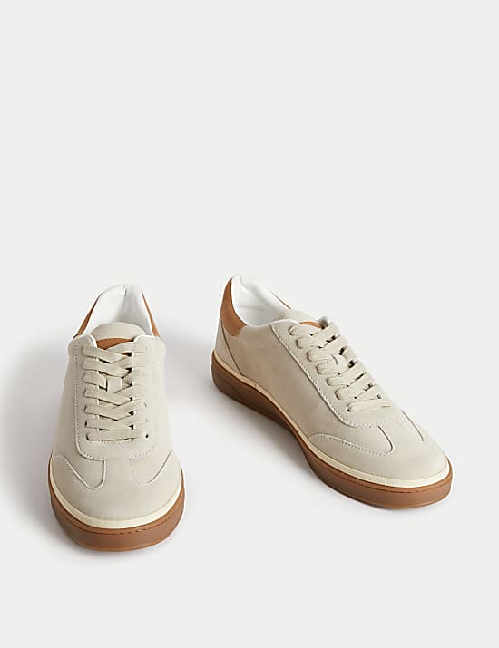 Suede Lace-Up Trainers