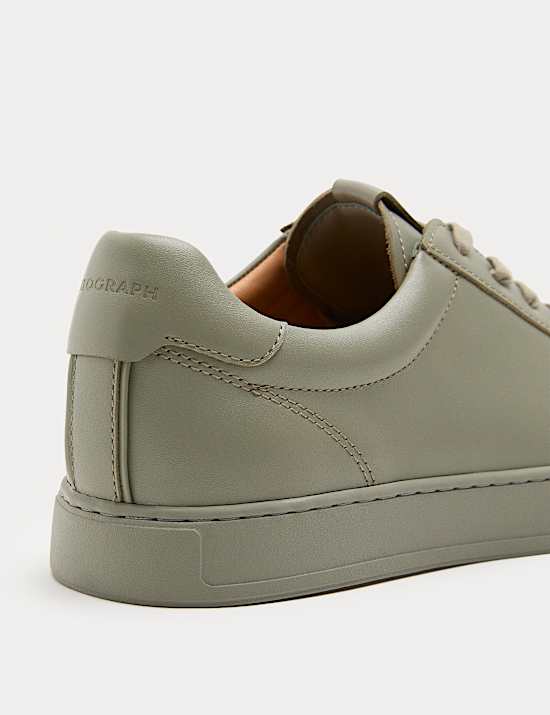 Baskets en cuir &agrave; lacets