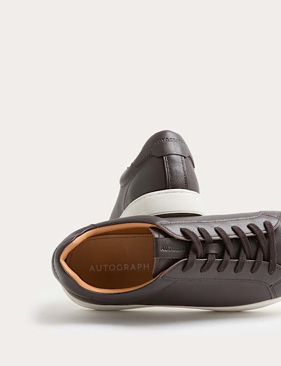 Leather Lace-Up Trainers