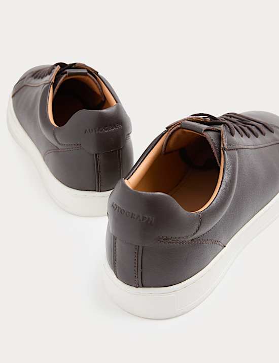 Leather Lace-Up Trainers