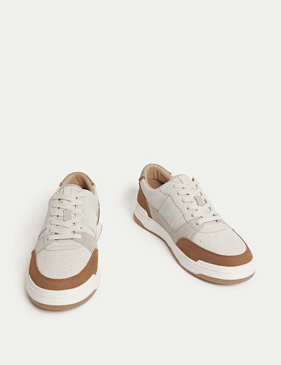 Leather Lace Up Trainers