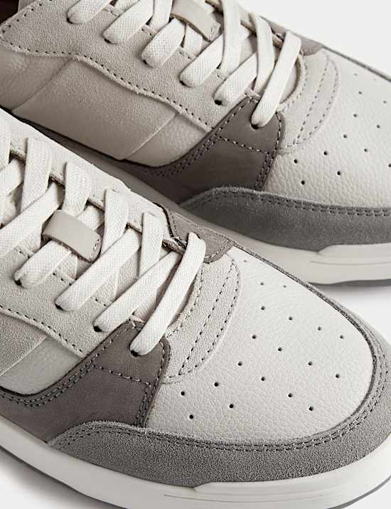 Leather Lace Up Trainers