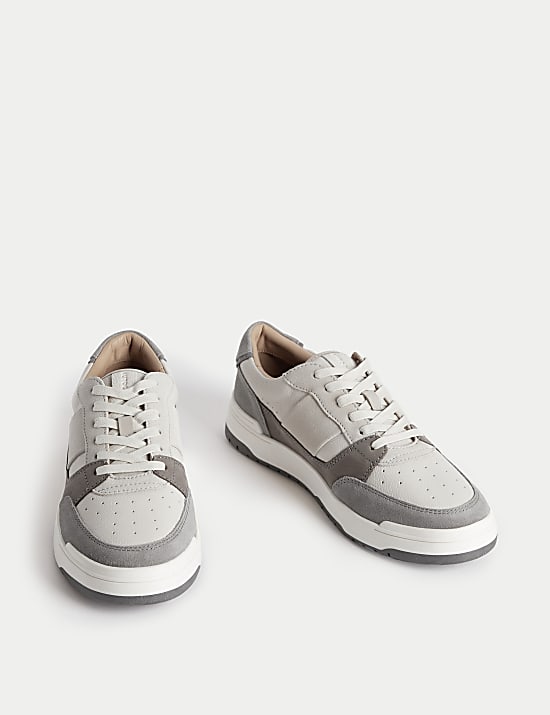 Leather Lace Up Trainers