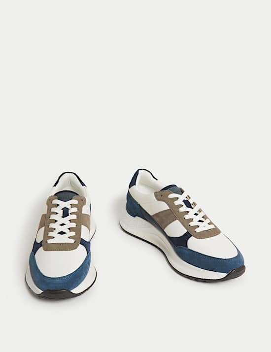 Leather Lace Up Trainers