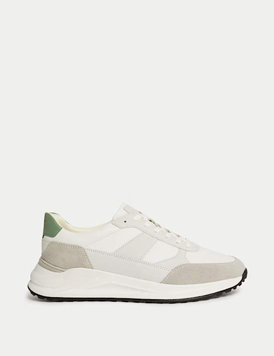 Leather Lace Up Trainers