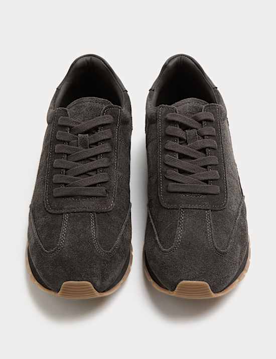 Suede Lace Up Runner Trainers