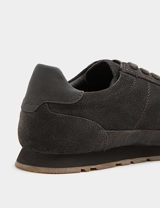 Suede Lace Up Runner Trainers