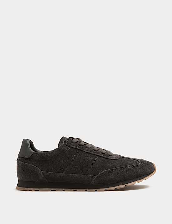 Suede Lace Up Runner Trainers