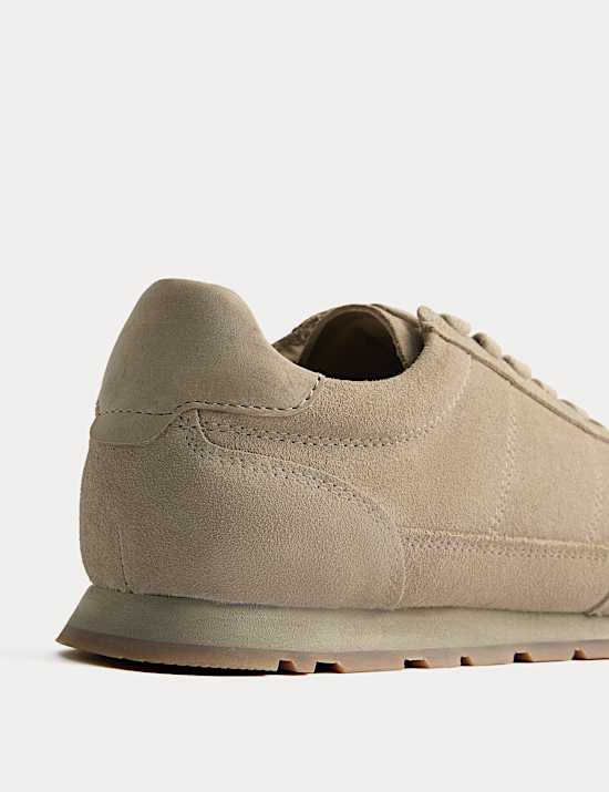 Suede Lace Up Runner Trainers