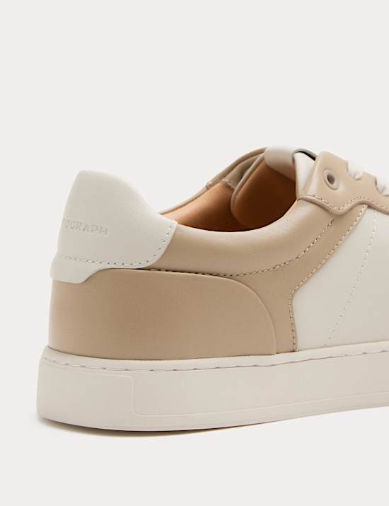 Leather Colour Block Trainers
