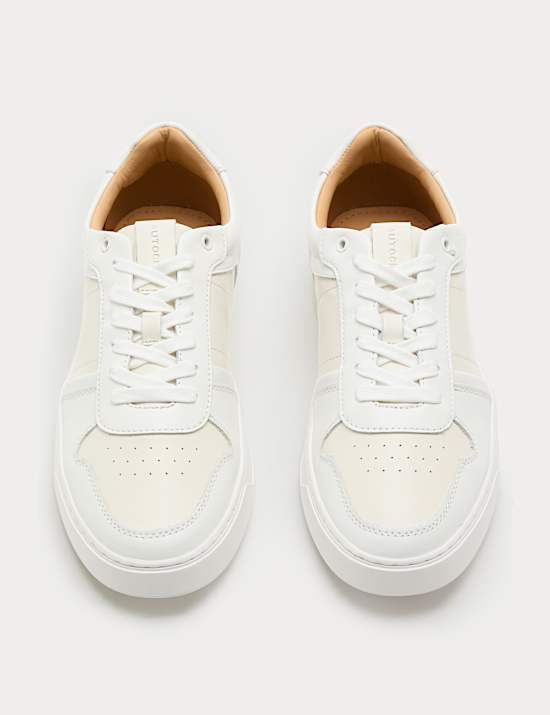 Leather Colour Block Trainers