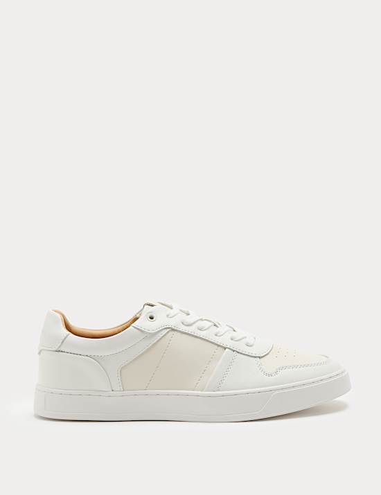 Leather Colour Block Trainers