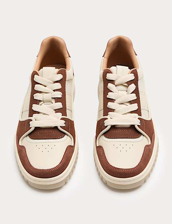 Leather Lace Up Skate Trainers