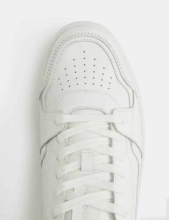 Lace Up Court Leather Trainers