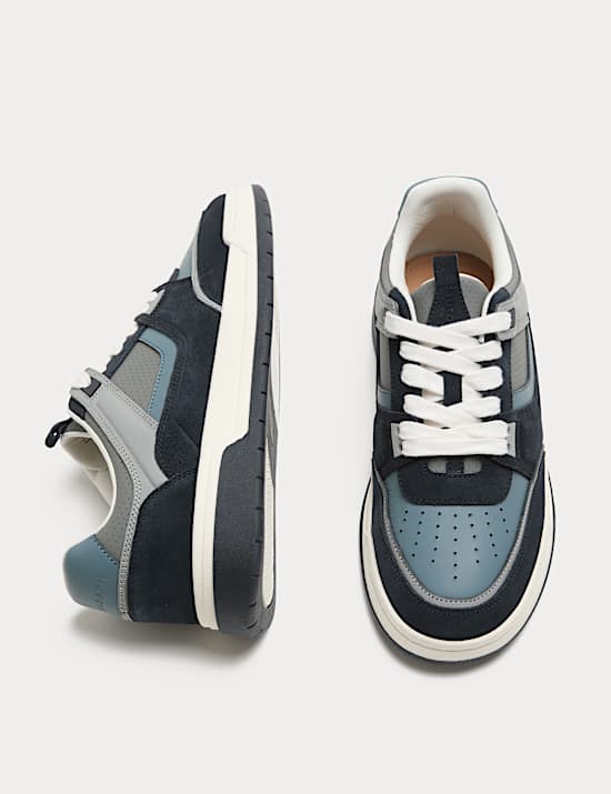 Leather High Profile Lace Up Trainers