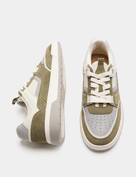 Leather High Profile Lace Up Trainers