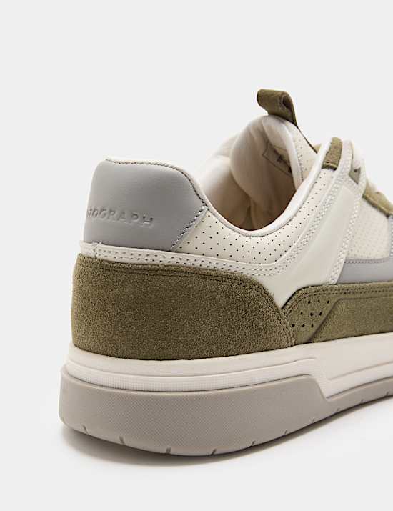 Leather High Profile Lace Up Trainers