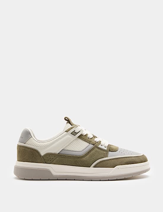 Leather High Profile Lace Up Trainers