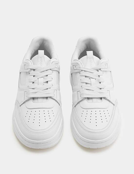 Leather High Profile Lace Up Trainers