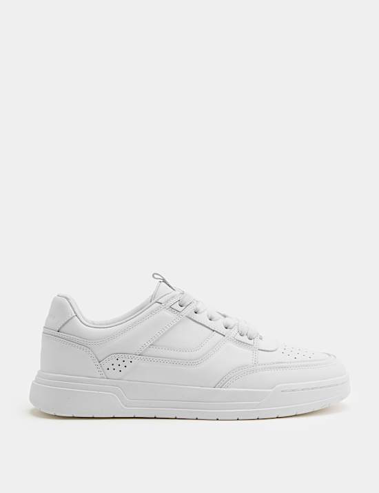 Leather High Profile Lace Up Trainers