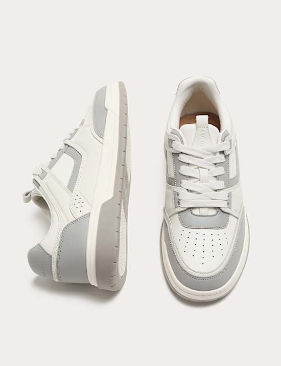 Leather High Profile Lace Up Trainers