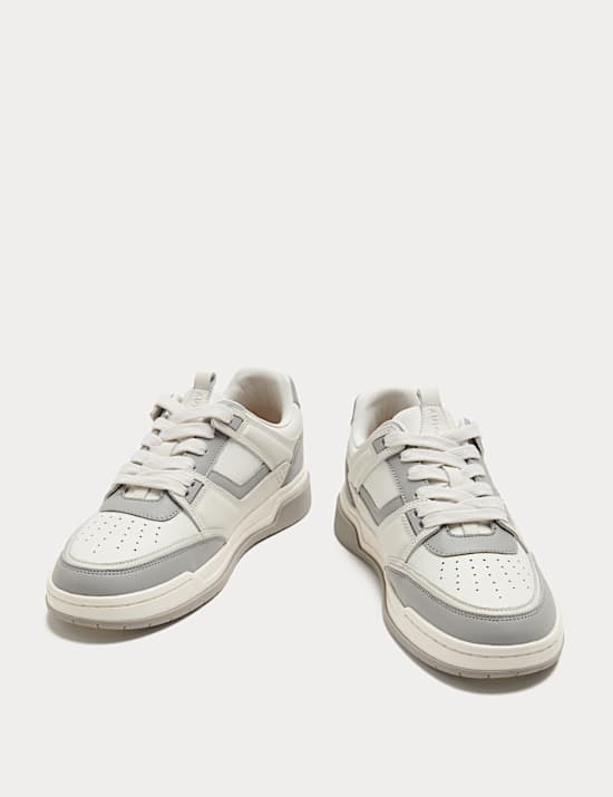 Leather High Profile Lace Up Trainers