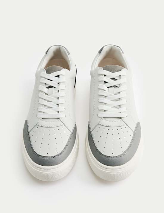 Leather Lace Up Trainers