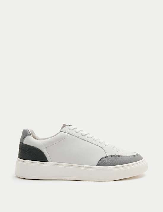 Leather Lace Up Trainers