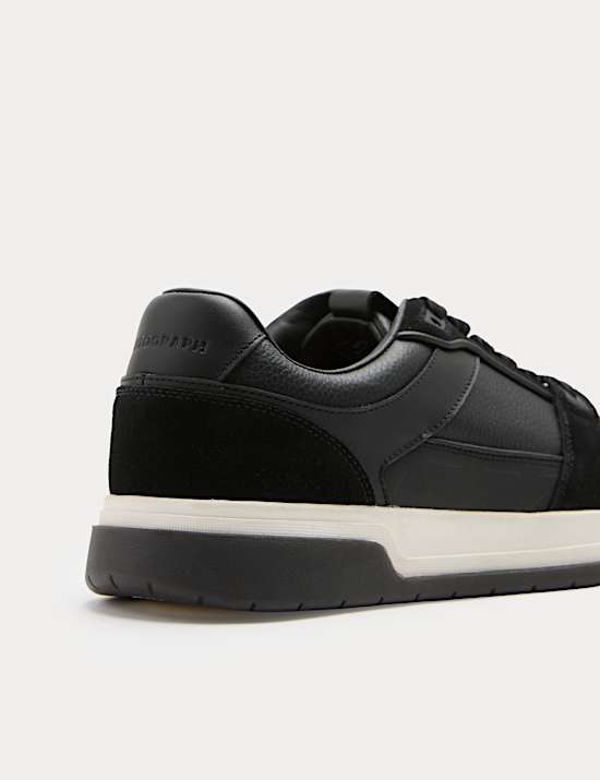 Leather Lace Up Casual Trainers