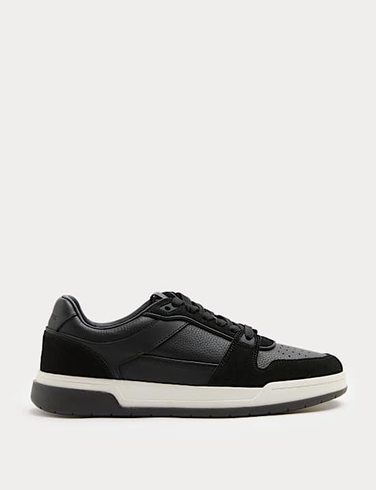 Leather Lace Up Casual Trainers