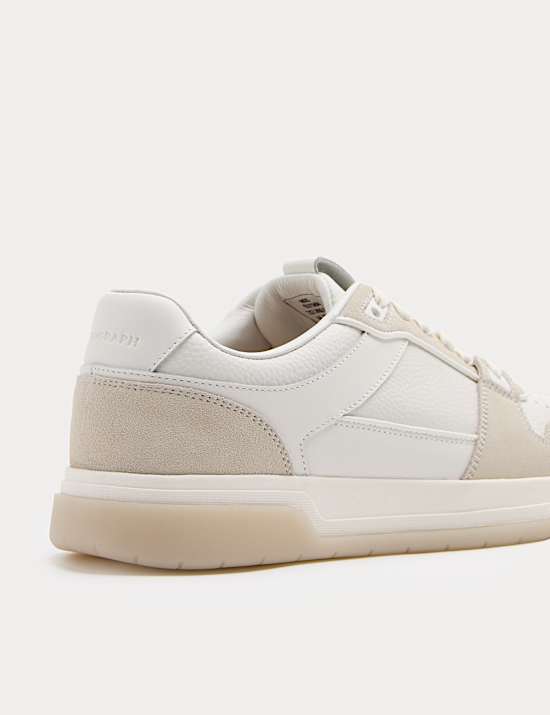 Leather Lace Up Casual Trainers