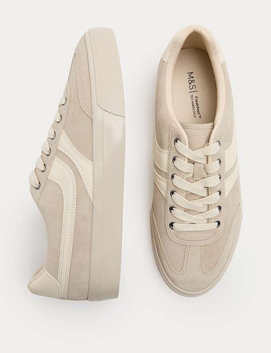 Suede Lace Up Trainers