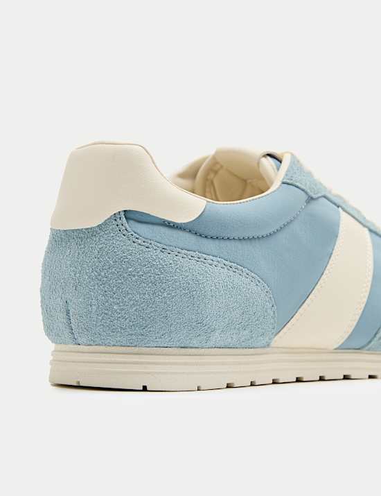 Slim Line Leather Mix Runner Trainers