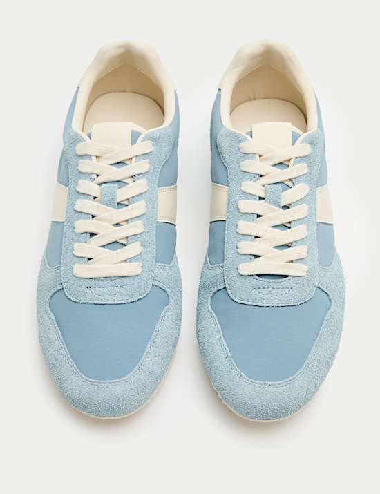 Slim Line Leather Mix Runner Trainers