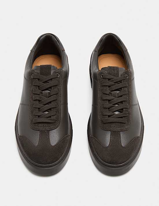 Leather T-Toe Cupsole Trainers