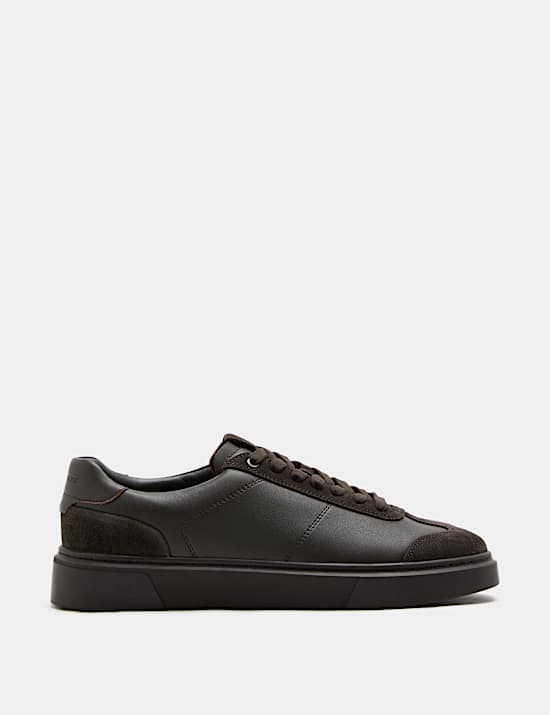 Leather T-Toe Cupsole Trainers