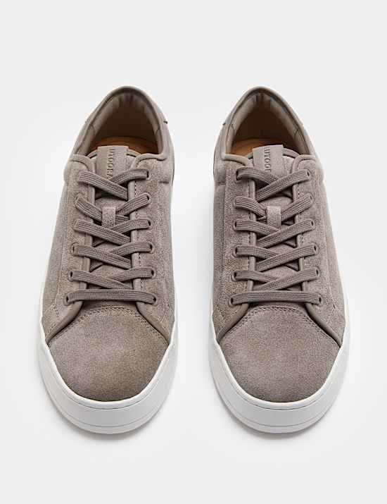 Binding Cupsole Lace Up Leather Trainers