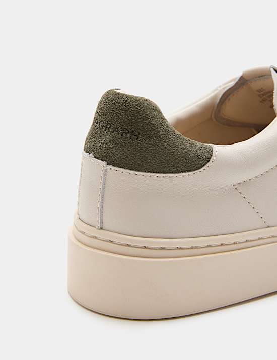 Leather Lace Up Cupsole Trainers