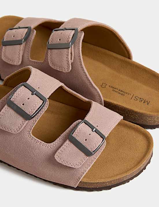 Suede Slip-On Corkbed Sandals