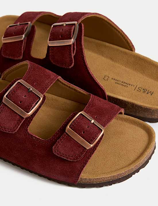 Suede Slip-On Corkbed Sandals