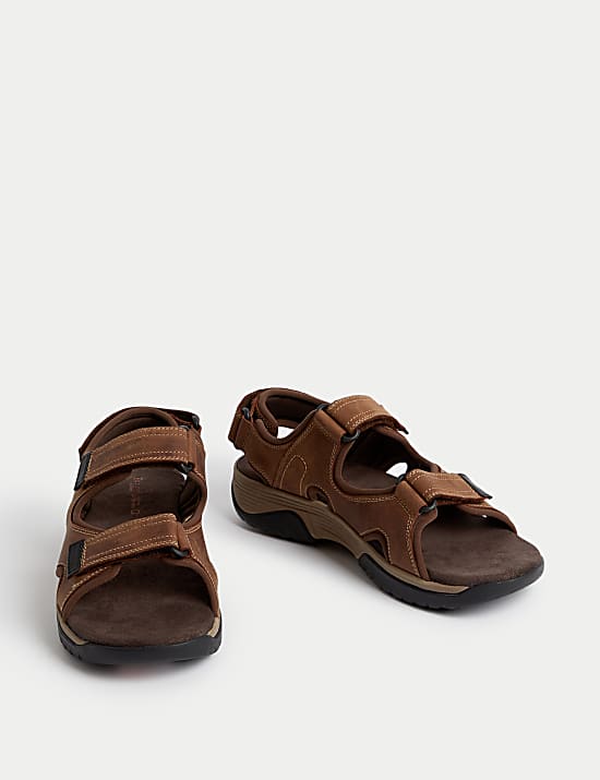 Airflex&trade; Nubuck Leather Riptape Sandals