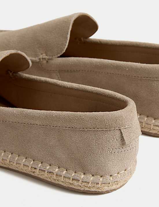 Suede Slip-On Espadrille Loafers