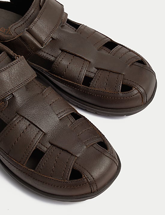 Airflex&trade; &ndash; Sandales en cuir &agrave; bande auto-agrippante