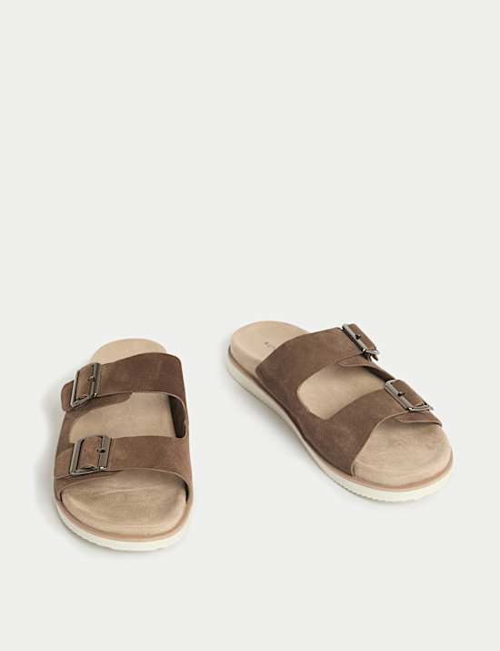 Suede Slip-On Sandals