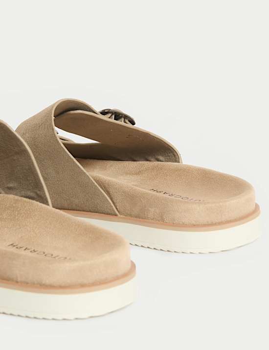 Suede Slip-On Sandals